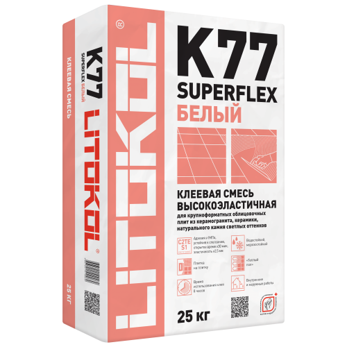 SuperFlex K77 белый-клеевая смесь 25kg bag